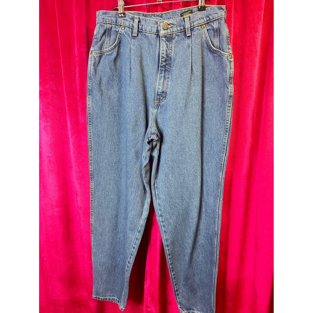 Hunt Club Vintage High Waisted Pleated Mom Jeans Medium Wash Denim Sz 16
